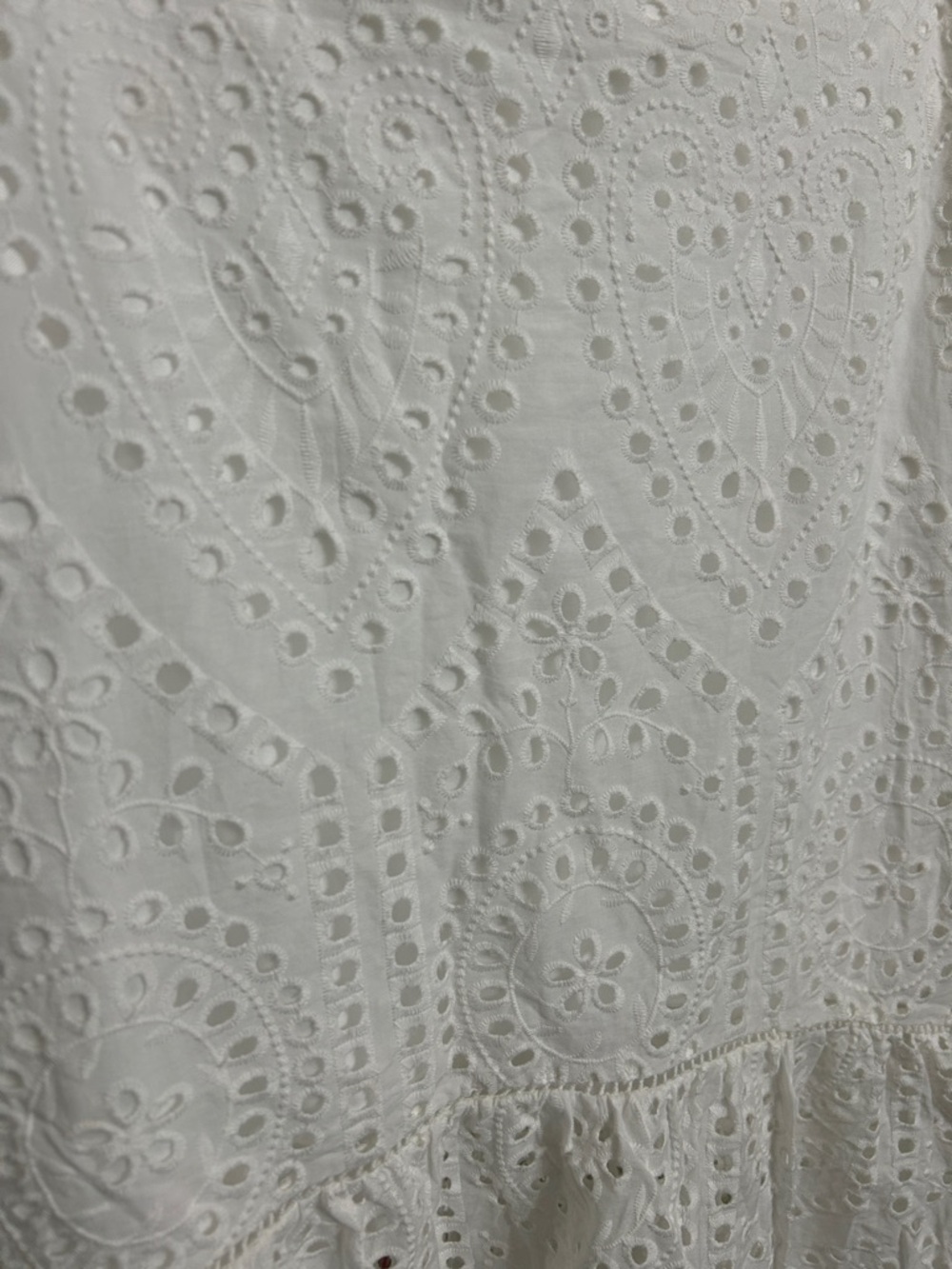 Gorgeous LINED eyelet midi tube skirt 100% cotton Excellent condition size M-L - Picture 4 of 7